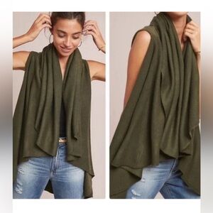 Moth Anthropologie Olive Green Sleeveless Swing Sweater One Size